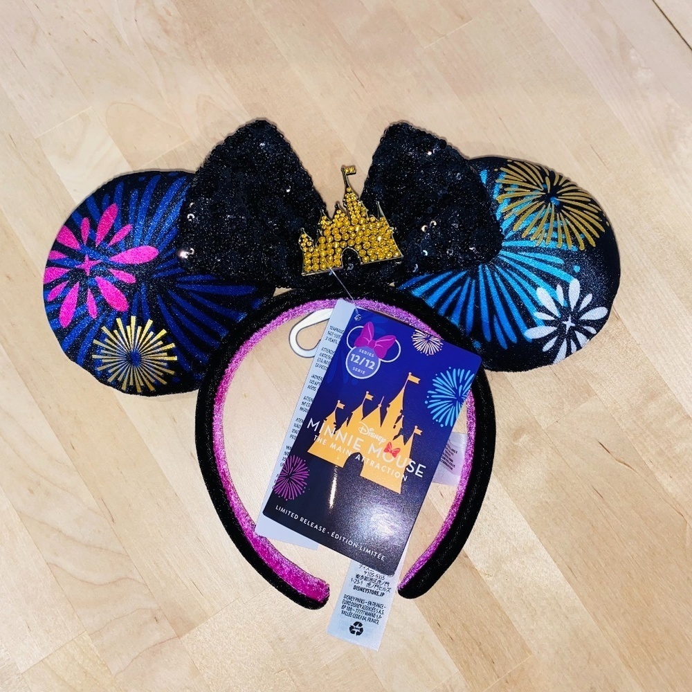 Minnie Mouse Main Attraction - Nighttime Fireworks & Castle Finale Ears